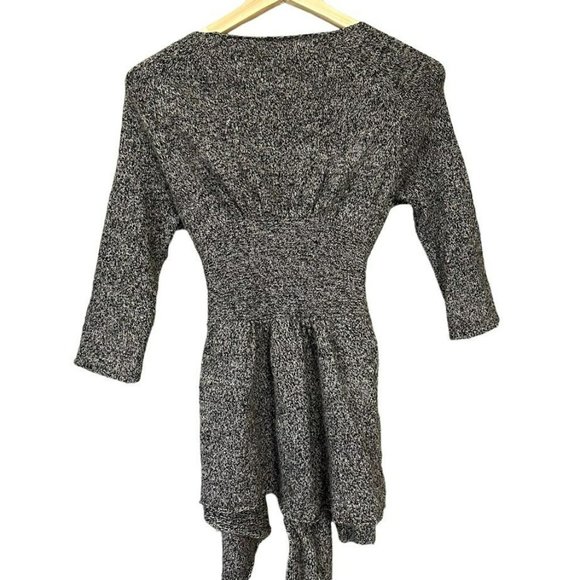 Anthropologie Birds on a Wire Wool Gray Tie Front Wrap Cardigan Sweater Womens S - Picture 2 of 5